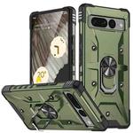 For Google Pixel 7 Pro 5G Ring Holder Phone Case(Army Green)