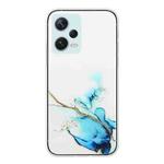 For Xiaomi Redmi Note 12 Pro 5G China Hollow Marble Pattern TPU Precise Hole Phone Protective Case(Blue)