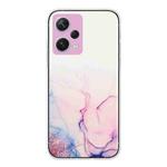 For Xiaomi Redmi Note 12 Pro+ China Hollow Marble Pattern TPU Precise Hole Phone Protective Case(Pink)