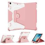 For iPad 9.7 2018/2017 / Air 1/Air 2 360 Degree Rotating Armored Smart Tablet Leather Case(Pink)
