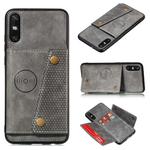 For Huawei Enjoy 10e PU + TPU Shockproof Magnetic Protective Case with Card Slots(Grey)