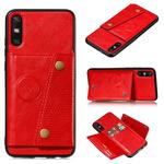 For Huawei Enjoy 10e PU + TPU Shockproof Magnetic Protective Case with Card Slots(Red)