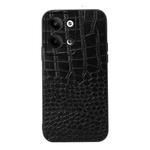 For OPPO Reno9 / Reno9 Pro Crocodile Texture Genuine Leather Phone Case(Black)