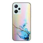 For Xiaomi Redmi Note 12 Pro 5G China Laser Marble Pattern Clear TPU Protective Phone Case(Blue)