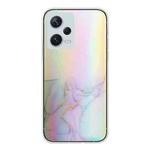 For Xiaomi Redmi Note 12 Pro 5G China Laser Marble Pattern Clear TPU Protective Phone Case(Grey)