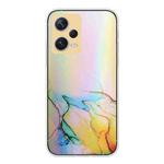 For Xiaomi Redmi Note 12 Pro 5G China Laser Marble Pattern Clear TPU Protective Phone Case(Yellow)