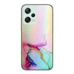 For Xiaomi Redmi Note 12 Pro 5G China Laser Marble Pattern Clear TPU Protective Phone Case(Green)