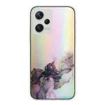 For Xiaomi Redmi Note 12 Pro+ China Laser Marble Pattern Clear TPU Protective Phone Case(Black)