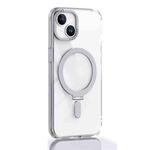 For iPhone 14 Skin Feel MagSafe Shockproof Protective Phone Case with Holder(White)