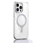 For iPhone 14 Pro Max Skin Feel MagSafe Shockproof Protective Phone Case with Holder(White)