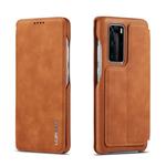 For Huawei P40 Pro LC.IMEEKE Hon Ancient Series Horizontal Flip Leather Case with Holder & Card Slot(Brown)