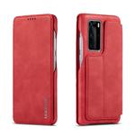 For Huawei P40 LC.IMEEKE Hon Ancient Series Horizontal Flip Leather Case with Holder & Card Slot(Red)