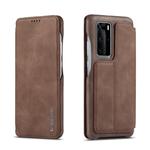 For Huawei P40 LC.IMEEKE Hon Ancient Series Horizontal Flip Leather Case with Holder & Card Slot(Coffee)