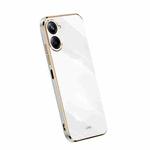 For Realme 10 4G XINLI Straight Edge 6D Electroplate TPU Phone Case(White)