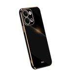 For OPPO Reno9 5G XINLI Straight Edge 6D Electroplate TPU Phone Case(Black)