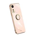 For OPPO A1 Pro 5G XINLI Straight Edge Electroplate TPU Phone Case with Ring(Pink)