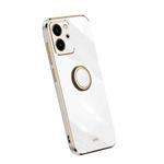 For Honor 80 SE 5G XINLI Straight Edge Electroplate TPU Phone Case with Ring(White)