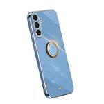 For Samsung Galaxy A54 5G XINLI Straight Edge Electroplate TPU Phone Case with Ring(Celestial Blue)