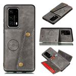For Huawei P40 Pro PU + TPU Shockproof Magnetic Protective Case with Card Slots(Grey)