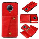 For Xiaomi Redmi K30 Pro PU + TPU Shockproof Magnetic Protective Case with Card Slots(Red)