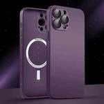 For iPhone 14 Pro AG Glass MagSafe Magnetic Phone Case(Dark Purple)