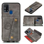 For Galaxy M31 PU + TPU Shockproof Magnetic Protective Case with Card Slots(Grey)