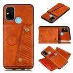 For Huawei RY9A PU + TPU Shockproof Magnetic Protective Case with Card Slots(Brown)