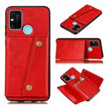 For Huawei RY9A PU + TPU Shockproof Magnetic Protective Case with Card Slots(Red)