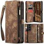 For Samsung Galaxy S23 5G CaseMe 008 Detachable Multifunctional Leather Phone Case(Brown)