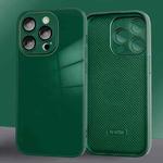For iPhone 14 Pro Max 9D Tempered Glass Phone Case(Dark Green)