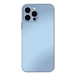 For iPhone 14 Plus AG Frosted Tempered Glass Phone Case(Sierra Blue)