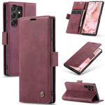 For Samsung Galaxy S23 Ultra 5G CaseMe 013 Multifunctional Horizontal Flip Leather Phone Case(Wine Red)