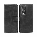For Honor 80 Pro Calf Texture Buckle Flip Leather Phone Case(Black)