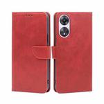For OPPO A58 5G Calf Texture Buckle Flip Leather Phone Case(Red)