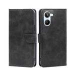 For Realme 10 4G Calf Texture Buckle Flip Leather Phone Case(Black)