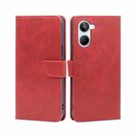 For Realme 10 4G Calf Texture Buckle Flip Leather Phone Case(Red)