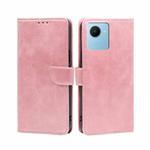 For Realme C30s Calf Texture Buckle Flip Leather Phone Case(Rose Gold)