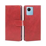 For Realme C30s Calf Texture Buckle Flip Leather Phone Case(Red)
