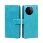 For vivo X90 Calf Texture Buckle Flip Leather Phone Case(Light Blue)