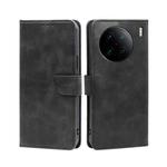 For vivo X90 Pro+ Calf Texture Buckle Flip Leather Phone Case(Black)
