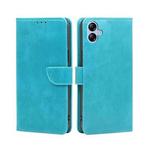 For Samsung Galaxy A04e 4G Calf Texture Buckle Flip Leather Phone Case(Light Blue)
