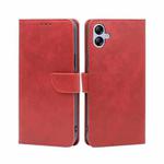 For Samsung Galaxy A04e 4G Calf Texture Buckle Flip Leather Phone Case(Red)