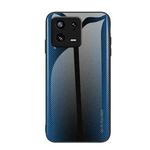 For Xiaomi 13 Texture Gradient Glass TPU Phone Case(Blue)