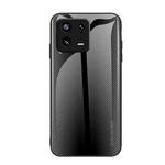 For Xiaomi 13 Texture Gradient Glass TPU Phone Case(Black)