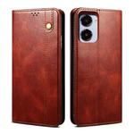For Realme 10 4G Oil Wax Crazy Horse Texture Leather Phone Case(Brown)