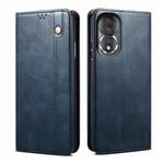 For Honor 80 Oil Wax Crazy Horse Texture Leather Phone Case(Blue)