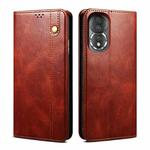 For Honor 80 Oil Wax Crazy Horse Texture Leather Phone Case(Brown)