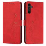 For Samsung Galaxy A54 5G Skin Feel Heart Embossed Leather Phone Case(Red)