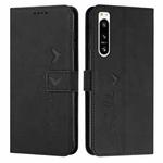 For Sony Xperia 5 IV Skin Feel Heart Embossed Leather Phone Case(Black)