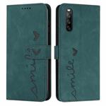 For Sony Xperia 10 IV Skin Feel Heart Embossed Leather Phone Case(Green)